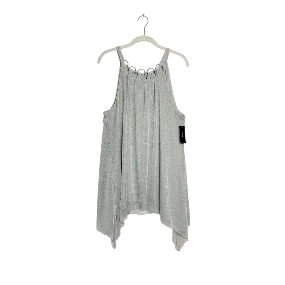 Alfani Embellished Metallic Pullover Sleeveless Top in Gray/Silver - Sz XL - New